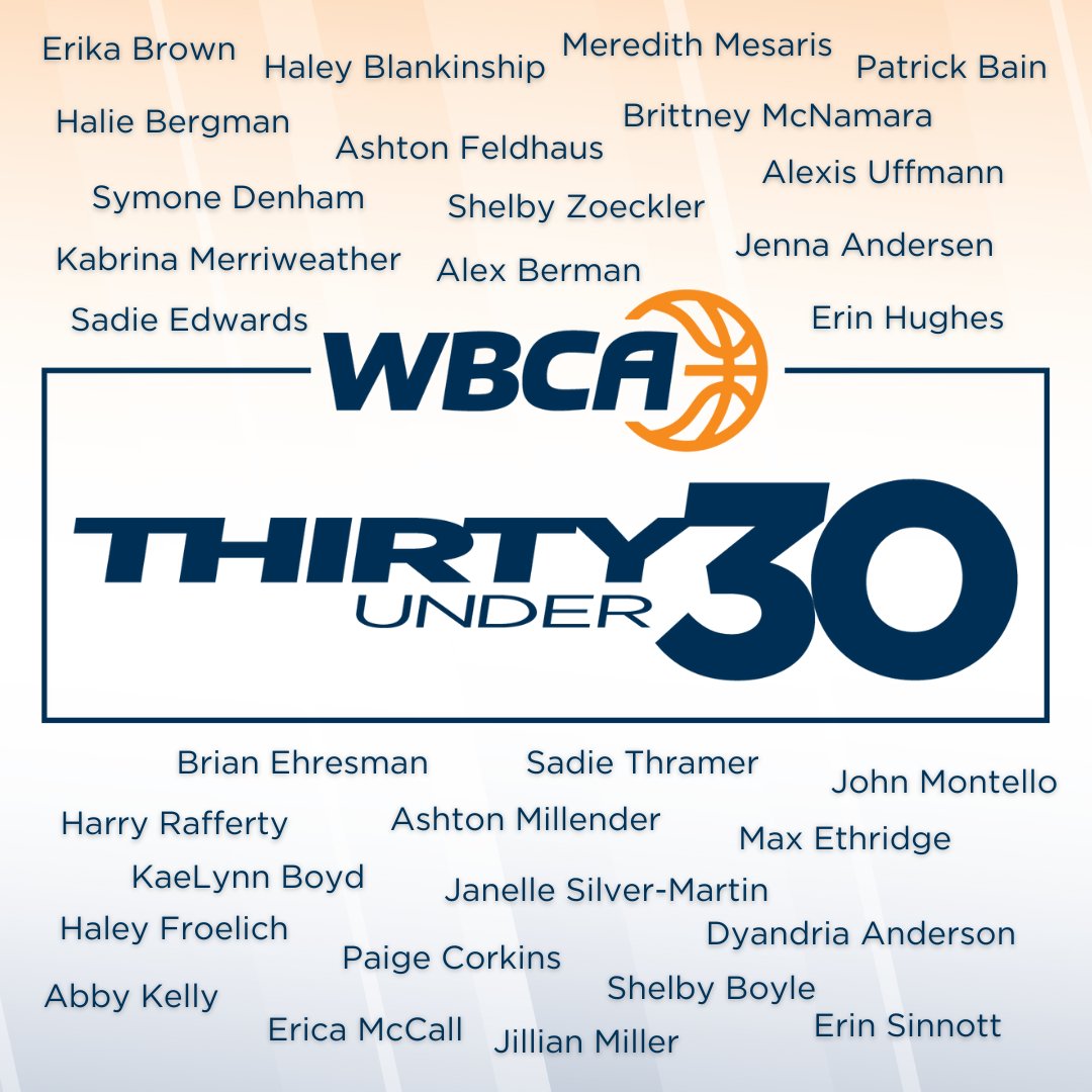 🌟 𝘙𝘦𝘤𝘰𝘨𝘯𝘪𝘻𝘦 𝘢𝘯𝘺 𝘰𝘧 𝘵𝘩𝘦𝘴𝘦 𝘯𝘢𝘮𝘦𝘴?! 🌟 Please 🔄 or share some love 🙌🏽 🙌🏽 in the comments below as we celebrate the 2024 WBCA Thirty Under 30 honorees. 🔗 to Press Release wbca.org/about/press-re… #30u30 #WomensBasketball