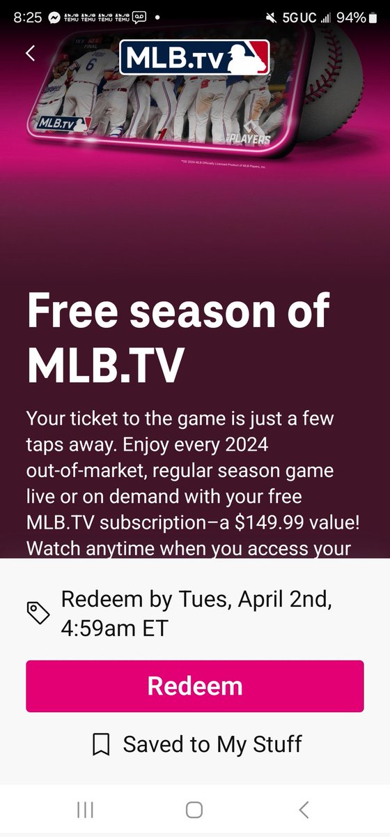 BenVerlander's tweet image. Remember everyone, if you have T-Mobile… GO GET YOUR FREE MLB TV