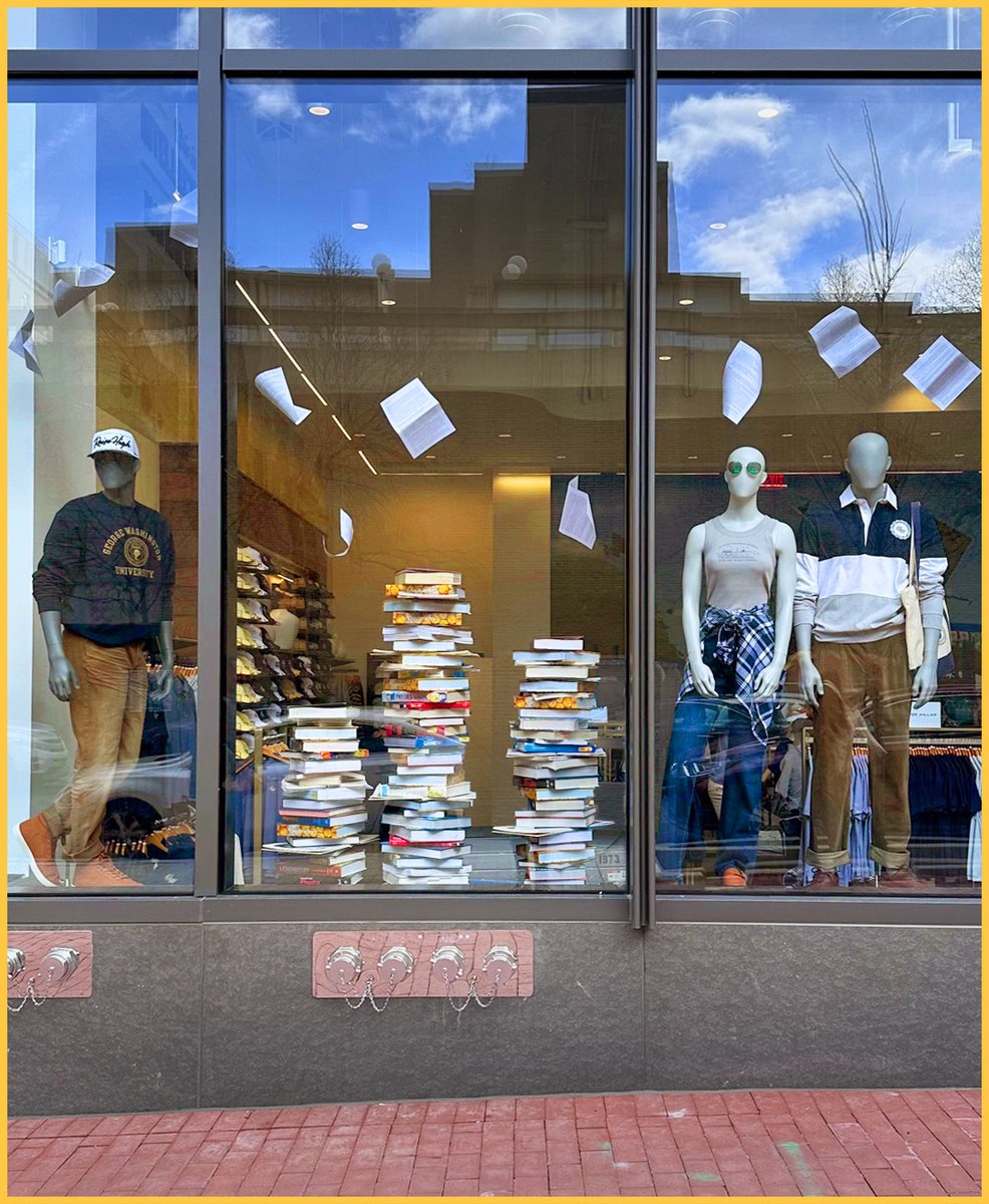 moagency's tweet photo. Step into a world where imagination knows no bounds. 📚 When our partners at GW bookstore wanted to transform their window into a literary work of art we said yes! Our team had fun bringing the marvel of the book archway to life. Check it out.  #OurMO #GWBookstore #WindowDisplay https://t.co/Vw6RH1UYhj