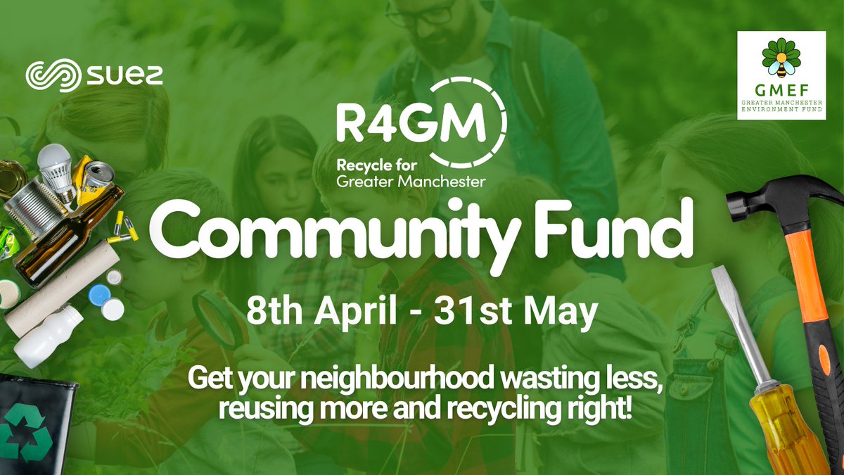 Now Open! 📣 The @recycle4gm Community Fund has up to £20K available for projects that aim to waste less, reuse more and recycle right ♻️ Visit: recycleforgreatermanchester.com/community-fund/ #GMGreenCity