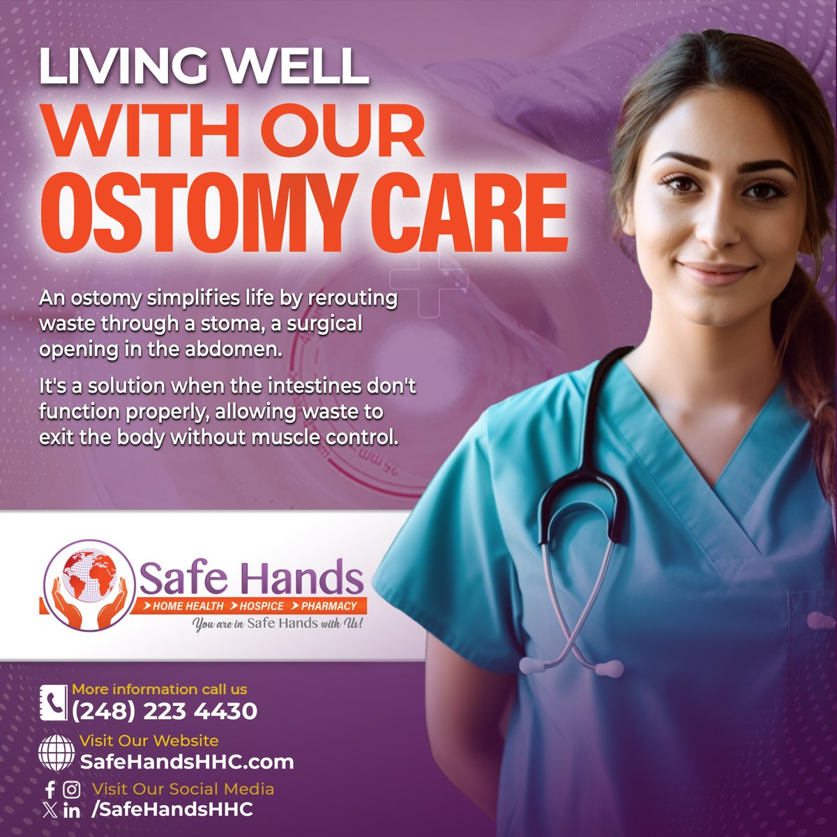 Embrace Life's Journey with Ease. Safe Hand HHC champions your strength with our dedicated ostomy care.🌈🌟

Feel free to contact us now: +1 (248) 223-4430
or
Visit us: safehandshhc.com

#SafeHandsHHC #HealthcareHeroes #OstomyCare #EmpoweredLiving #SafeHandsSupport #Health