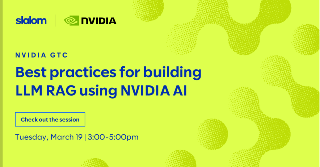 karljax's tweet photo. Will you be at #GTC2024? Join Slalom's speaking session to watch inventive developers pitch their cutting-edge approach to retrieval-augmented generation (RAG) using NVIDIA AI Foundation models. Add the session to your agenda: ​https://t.co/CLKxONyBvU . https://t.co/BoJG7nLotD https://t.co/FM5VXjZJzn