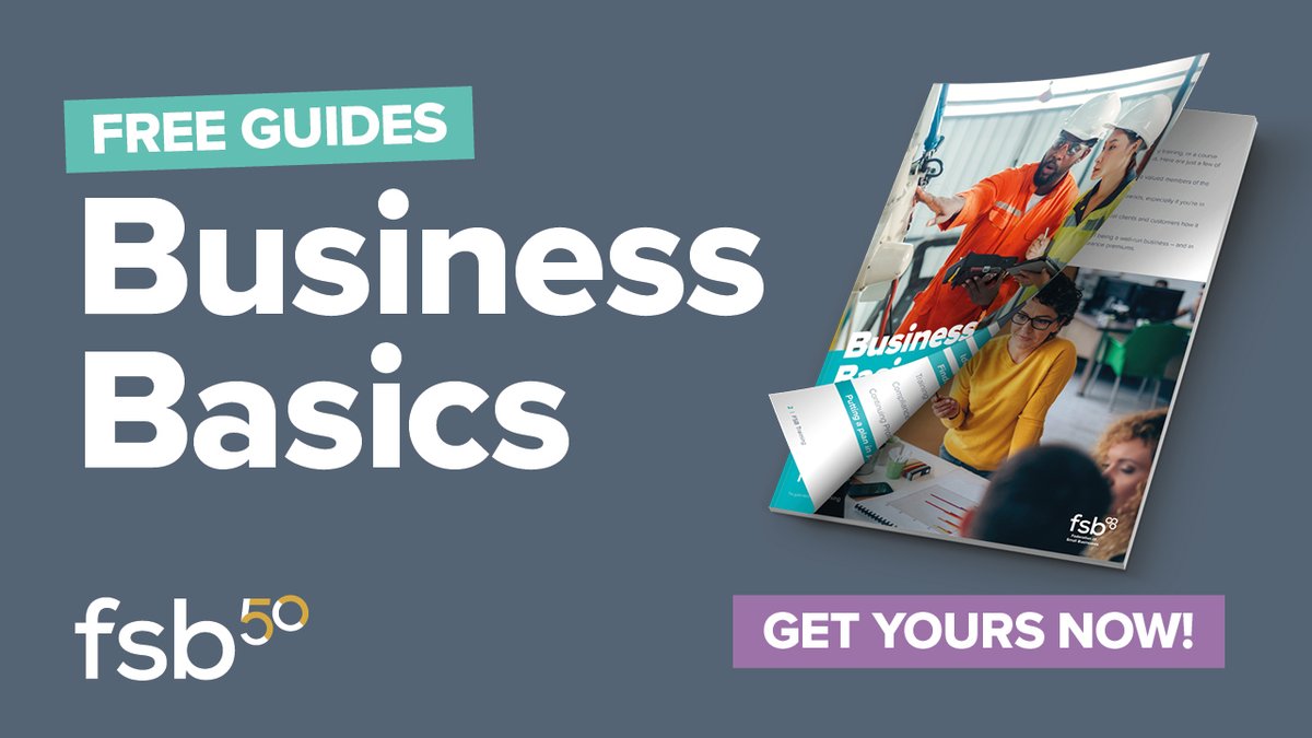 Have you downloaded one of our free business guides? ✔️ Practical advice and top tips for small businesses ✔️ Topics like tax, employment and more ✔️ Featured guidance from experts like @BSI_UK ✔️ Ways to maximise your FSB membership go.fsb.org.uk/BusinessBasics #SmallBusinessBigIdeas