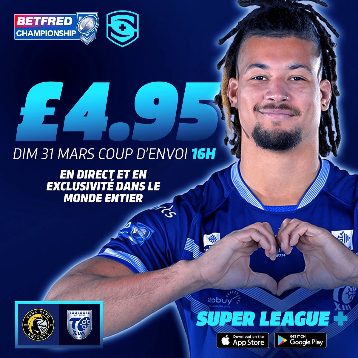 Toulouse Olympique XIII (@toxiii) on Twitter photo ๐จ ๐๐๐๐๐๐๐๐๐๐ ๐๐๐๐ ๐จ
Ce dimanche suivez en direct le match ร <a href="/YorkRLFC/">York RLFC Knights</a> ร 16h via la plateforme SuperLeague+ lors de cette deuxiรจme journรฉe du championnat !
ร suivre รฉgalement en direct ce samedi les <a href="/DragonsOfficiel/">Dragons Catalans</a> sur la mรชme plateforme ! ๐
Pour plus dโinfos ๐จ ๐๐๐๐๐๐๐๐๐๐ ๐๐๐๐ ๐จ
Ce dimanche suivez en direct le match ร <a href="/YorkRLFC/">York RLFC Knights</a> ร 16h via la plateforme SuperLeague+ lors de cette deuxiรจme journรฉe du championnat !
ร suivre รฉgalement en direct ce samedi les <a href="/DragonsOfficiel/">Dragons Catalans</a> sur la mรชme plateforme ! ๐
Pour plus dโinfos