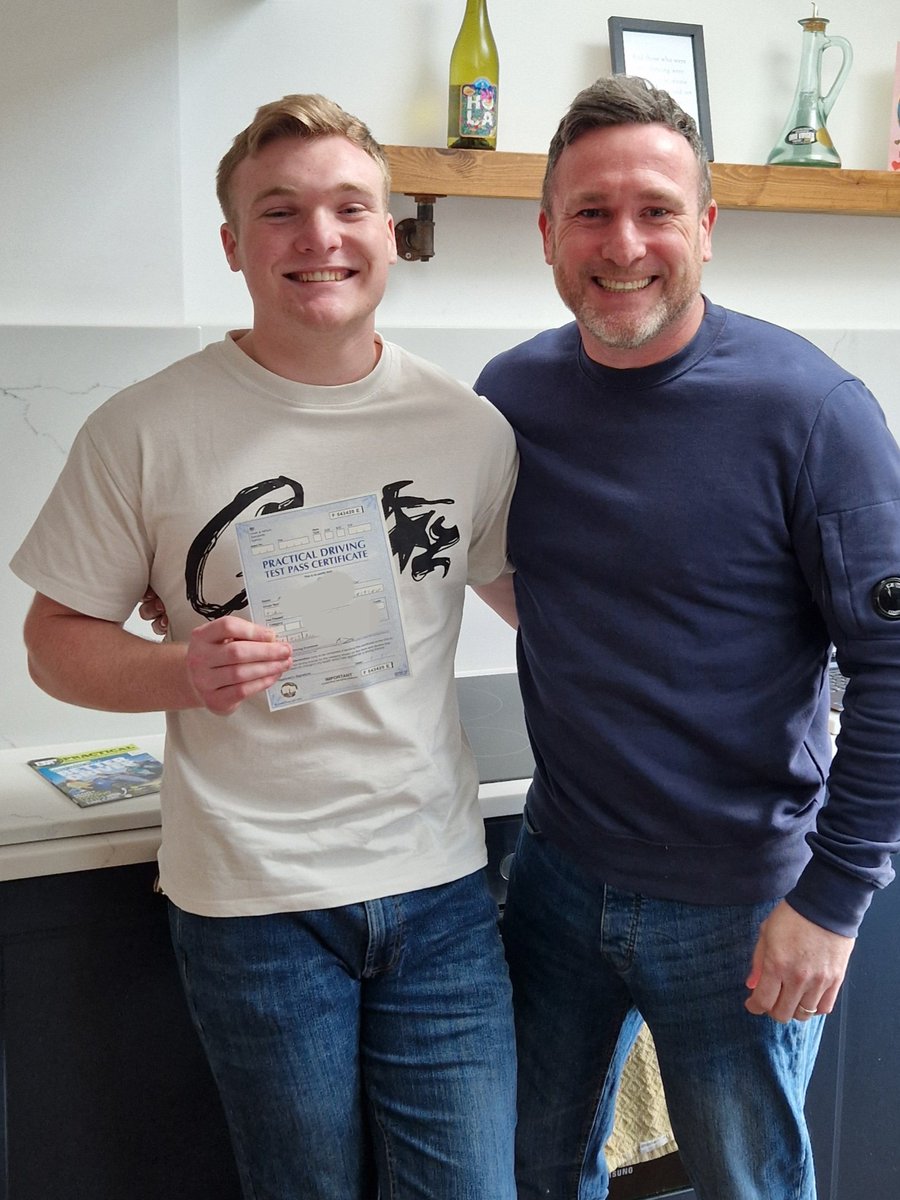 DrivingHavering's tweet photo. Well Well Well. Look who passed his driving test morning on his first attempt at Hornchurch.  Dave Hendon massive congratulations mate. Great effort over the last couple of months. Very proud Father/son moment here as you can see. Well done mate and happy motoring https://t.co/ja8zkRZ6li