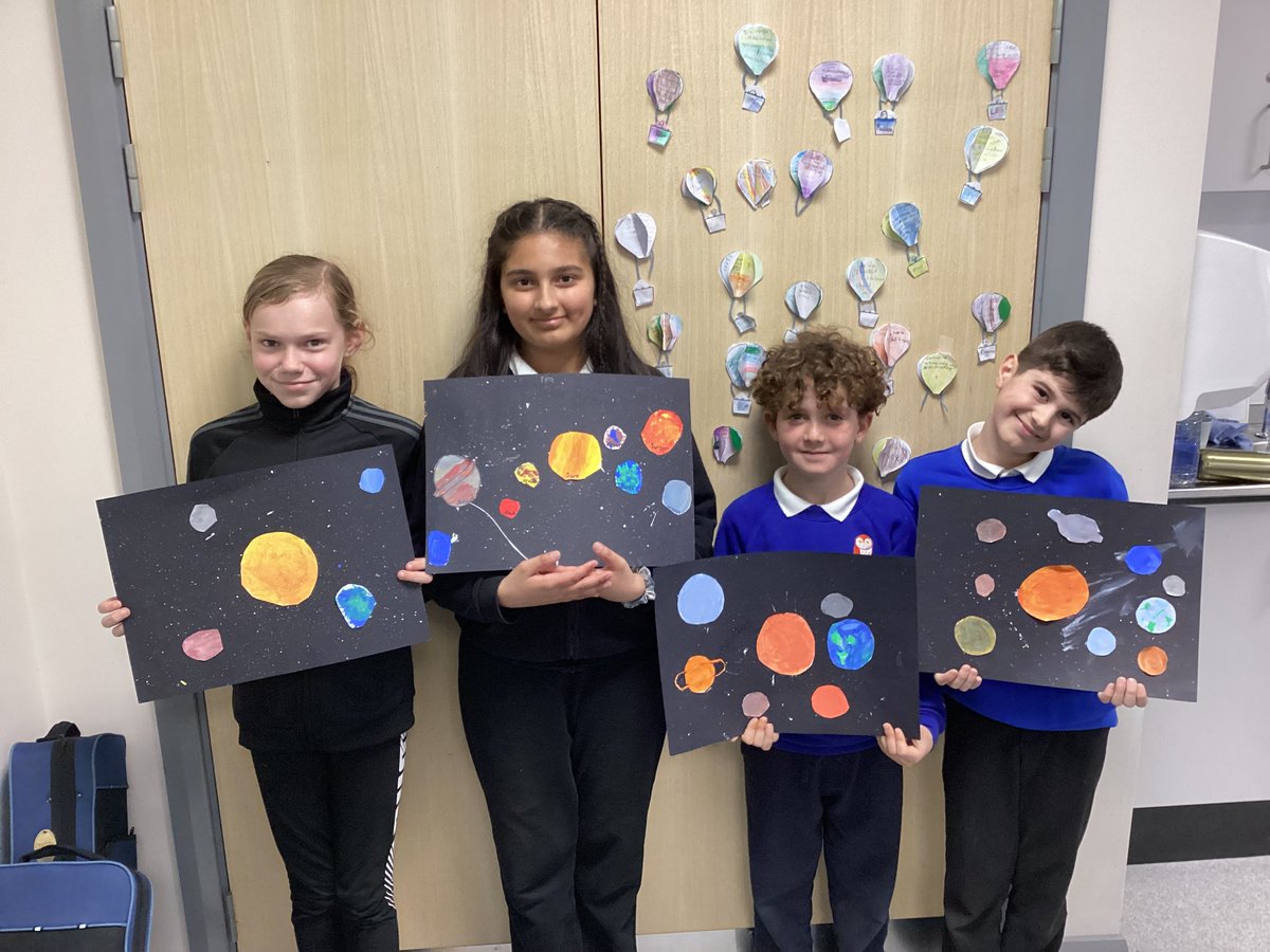Year 5 have enjoyed our trip around the solar system from our burning sun, to the small (but never forgotten) dwarf planet Pluto and far beyond to distant nebulas. We ended with a print painted diagram of our solar system. @Cabotfederation