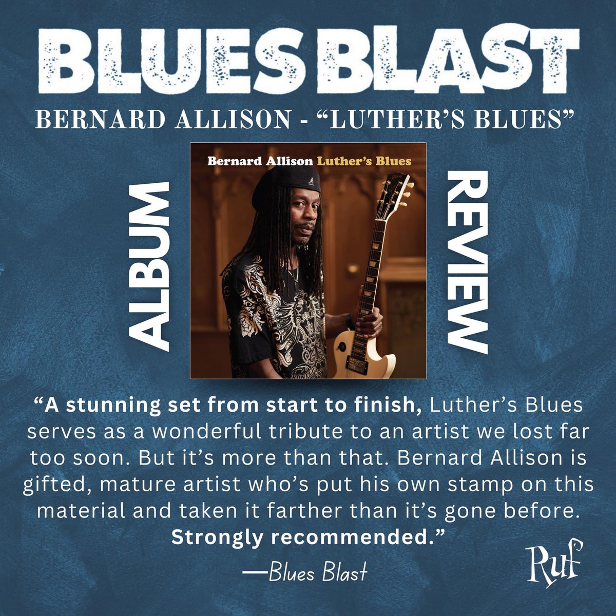 𝐀𝐋𝐁𝐔𝐌 𝐑𝐄𝐕𝐈𝐄𝐖 🙏🏾 Thank you Blues Blast Magazine for the great review! CHECK IT OUT! ➡️bluesblastmagazine.com/bernard-alliso… 💿💿The double CD and 💿💿 Double Vinyl is available now!🔥Get a copy: bernardallison.com/shop 🎵 orcd.co/wal73mx