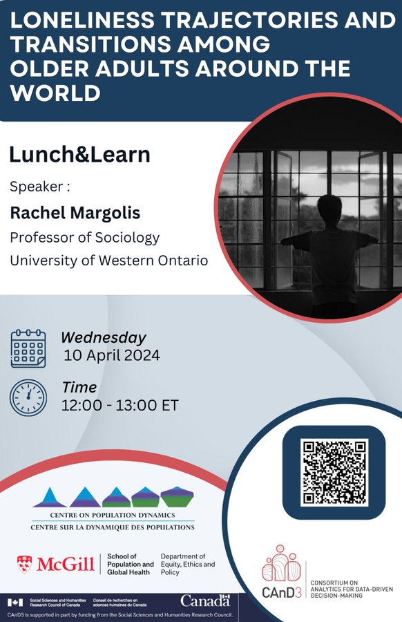 Come and join our April Lunch & Learn session from 12:00 PM-13:00 PM on Wednesday, April 10, featuring @margolis_r Rachel Margolis, Professor of Sociology at the @WesternU mcgill.ca/cand3/event-re…