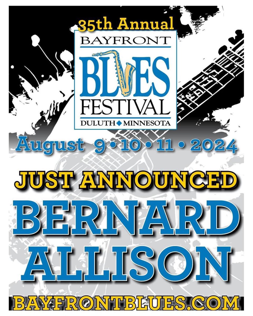Psyched to be playing at this years Bayfront Blues Festival in Duluth, Minnesota! 🎟️Tickets are available now! bayfrontblues.com/tickets