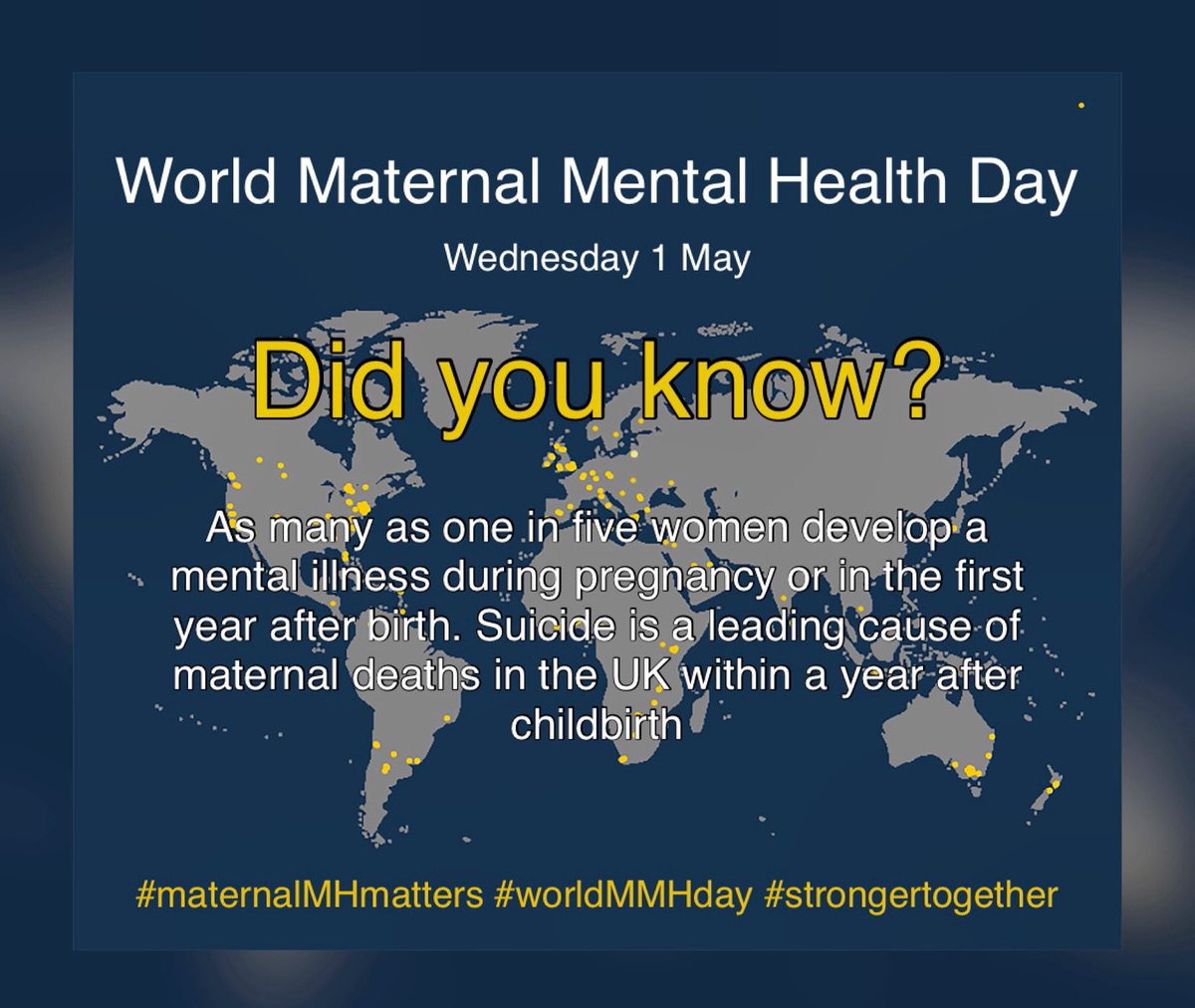 Pregnant women & new mothers have no access to specialist community perinatal mental health services in almost half of the UK. Support & information is available via Samaritans - 116 123 (24 hrs a day) Mind - 0300 123 3393 (9am - 6pm Mon-Fri) NHS Choices - 111 (24 hrs a day)