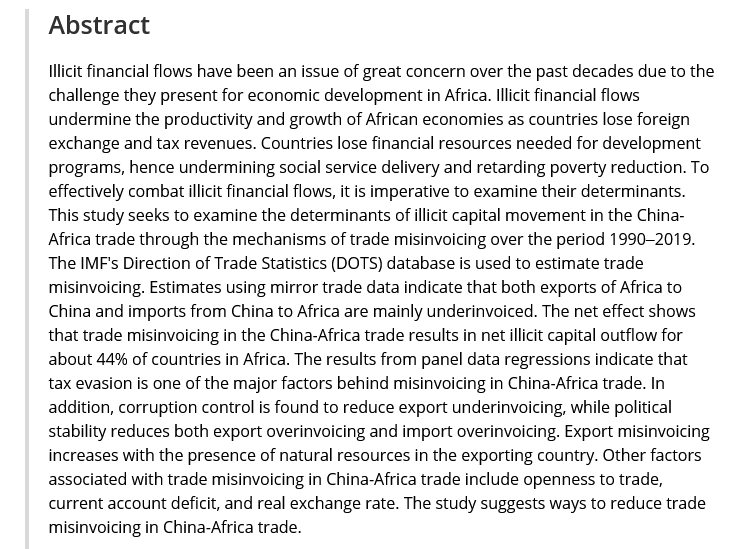 Never gets old. So awesome when collaborations start here NEW ARTICLE by 2021-22 CASBS fellows Eduardo Araral & Arcade Ndoricimpa in African Development Review (@WileyGlobal @WileyPolitics) 'Determinants of Illicit Capital Movement in China-Africa Trade' onlinelibrary.wiley.com/doi/10.1111/14…