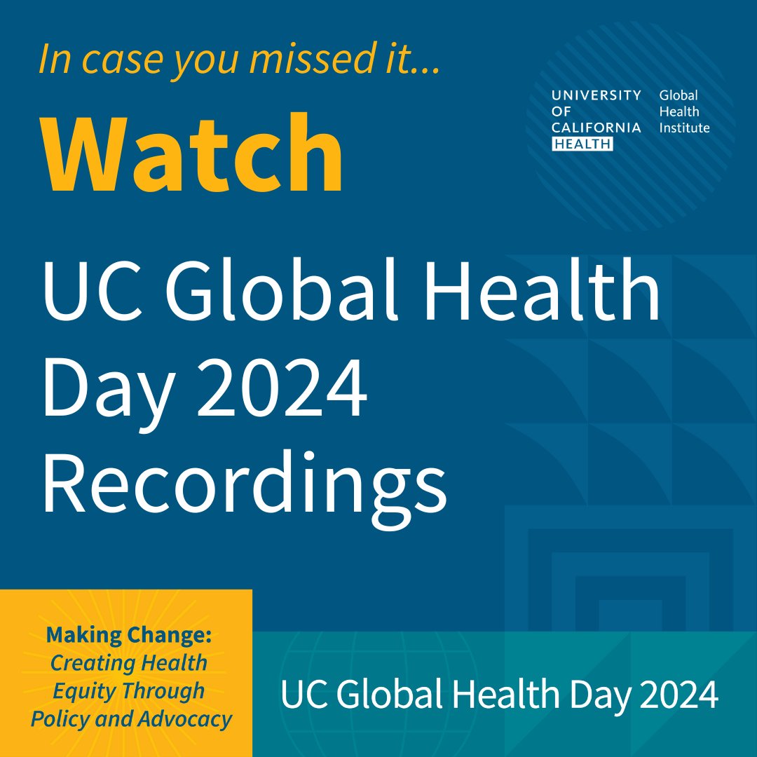 We're thrilled to announce that presentation recordings from the recent UCGHD 2024 conference are now available on our website. Dive into cutting-edge insights and expert discussions at your convenience! #GlobalHealth Check them out: ucghi.universityofcalifornia.edu/get-involved/u…