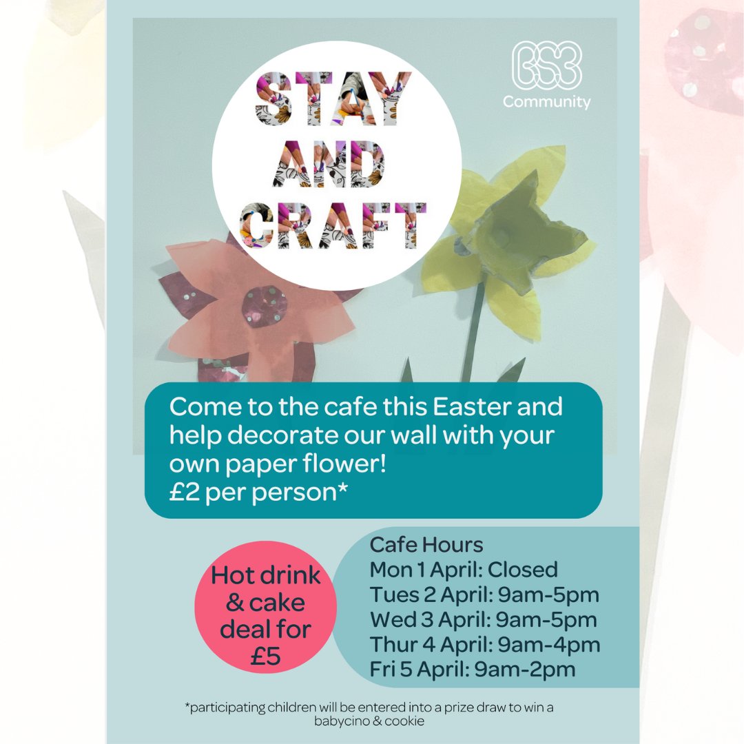 Join us for some Easter crafts in our cafe at the Southville Centre this Easter holidays!