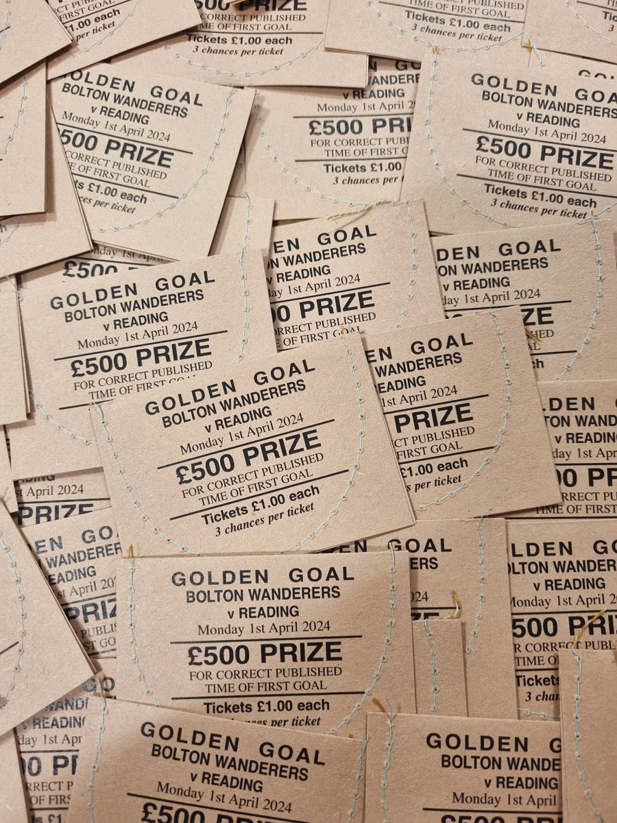 Golden Goal is back Monday with £500 up for grabs.  £1 is all it takes, please remember to bring your £1 coins with you as we are cash only. Tickets on sale throughout in the lower concourses, outside the Club Shop, Fanzone, hotel &amp; in the hospitality suites and boxes. 🤞#bwfc