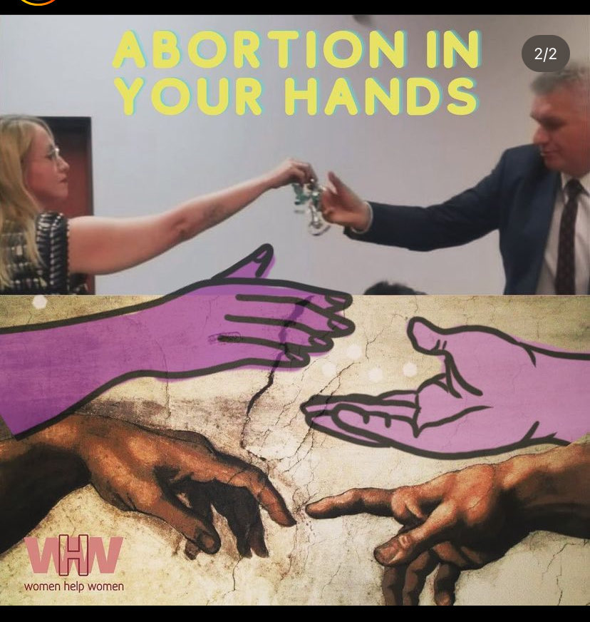 In which Kinga Jelinska from @WomenHelpOrg and @aborcyjnydream hands mife and miso (abortion pills) to Poland's Vice Minister for Health. Because we are DONE waiting for others to give us safe abortions. #AbortionWithoutBorders #SupportingAbortionsForEveryone