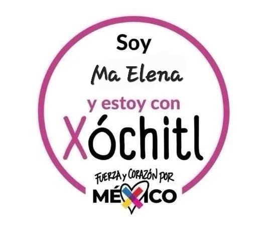 Soy María Elena y estoy con @XochitlGalvez @Xochitl2024 Todos con #XochitlVa2024 #XochitlGalvezPresidenta2024 ¿Quién más? 👋👇