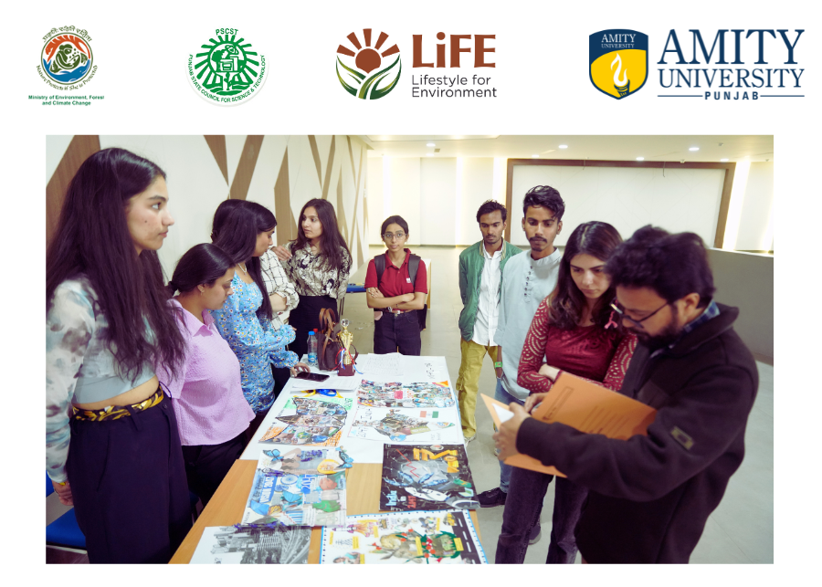 Eco Club of Amity University Punjab, Mohali recently conducted several workshops and competitions on the broader theme of Mission LiFE. (Tweet 1/1) 
#ProPlanetPeople #EnvironmentEducationProgram #MissionLiFE #ChooseLiFE #LifestyleforEnvironment #EEP #PSCST #MoEFClimateChange