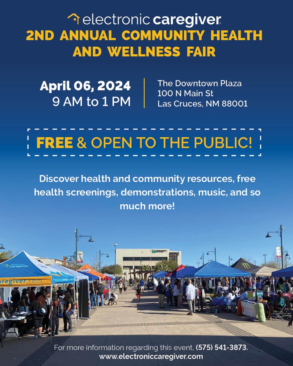 It's almost here! 👇 Our 2nd Annual Health & Wellness Fair is set to kick off next week! 🎉 Take advantage of this opportunity to access valuable health #resources and #connect with your community! #lascruces #nmtrue #healthyliving #downtownlascruces