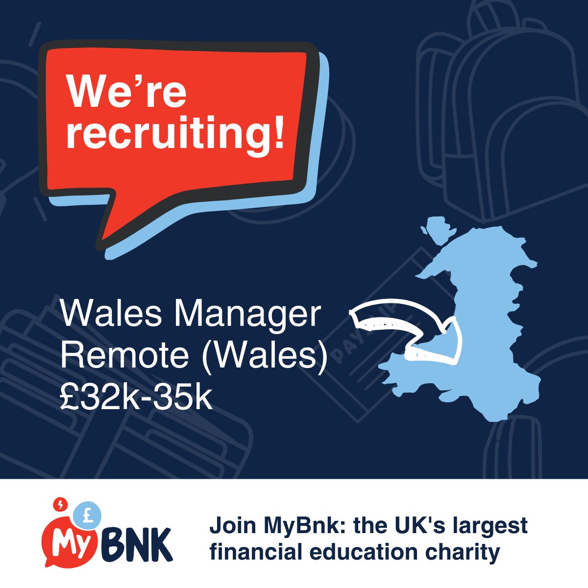 We're the UK's largest #FinancialEducation charity - join us & become a part of something extraordinary! We're looking for a talented individual to fill the exciting role of #Wales Manager. Come to our #webinar on Wednesday 3rd April at 5pm to learn more tinyurl.com/5n6hys54