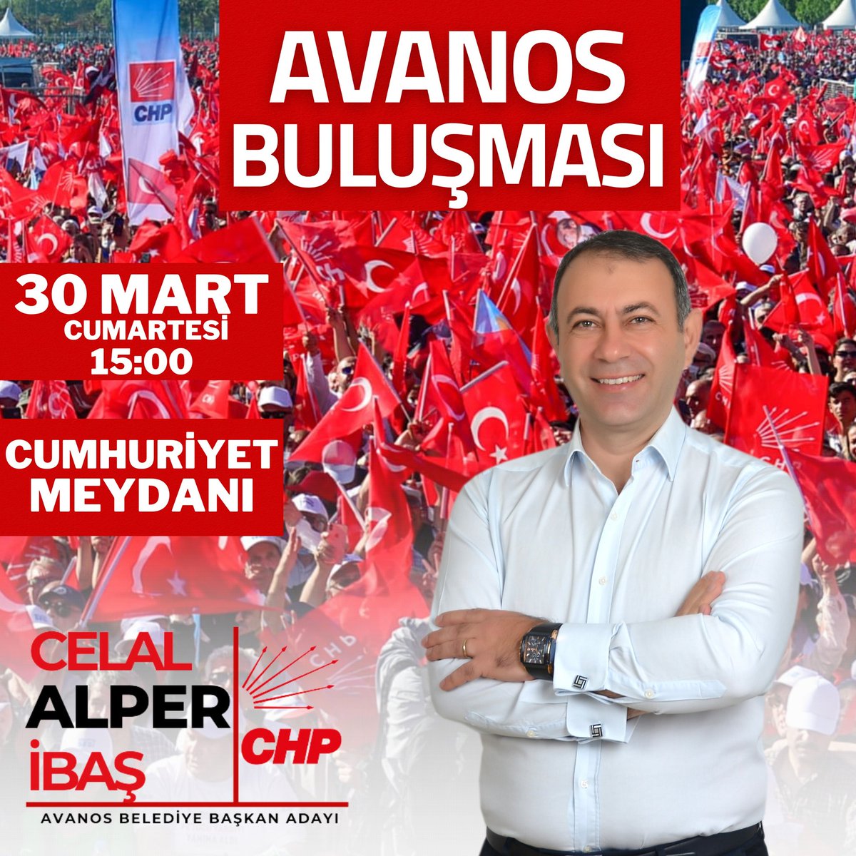 30 Mart Cumartesi günü saat 15: 00'te Cumhuriyet Meydanı'nda gerçekleştireceğimiz Avanos Buluşması'na herkesi "Av❤️nos'un Geleceği İçin Yeniden" demek için bekliyoruz. 

#İşimizGücümüzAvanos. 
#AvanosİçinYeniden
