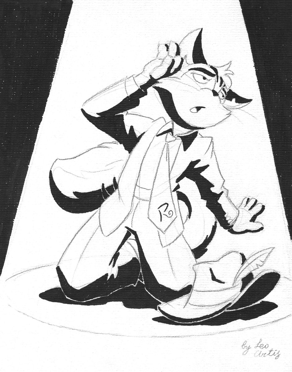 LeoArtis1's tweet photo. Rocky's drama
A little experiment using only black😊
#Rocky #Lackadaisy #dramatize #traditionalart #blackandwhite #furrymale #feline https://t.co/xmhYl2pY6Q