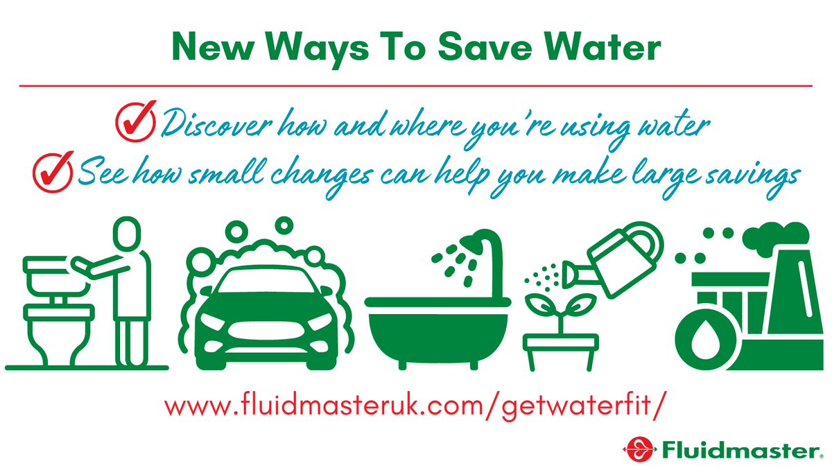 Want to discover new ways to save water at home? Pay a visit to our website and find out how small changes could help you make big water savings… fluidmasteruk.com/getwaterfit/ #watersaving #water #fluidmaster