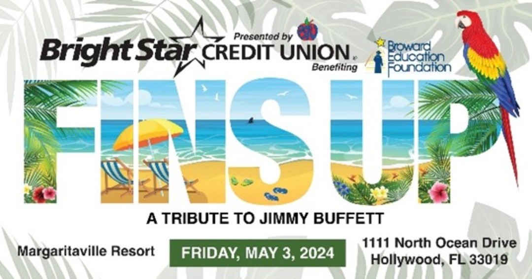 Join us on May 3 for our annual event Fins Up Presented by BrightStar Credit Union! Enjoy a night of island vibes and good times, as well as a 5 O'Clock Somewhere reception, silent auction, dinner, live music, and more. Sponsorships available at bit.ly/3IpbNmY