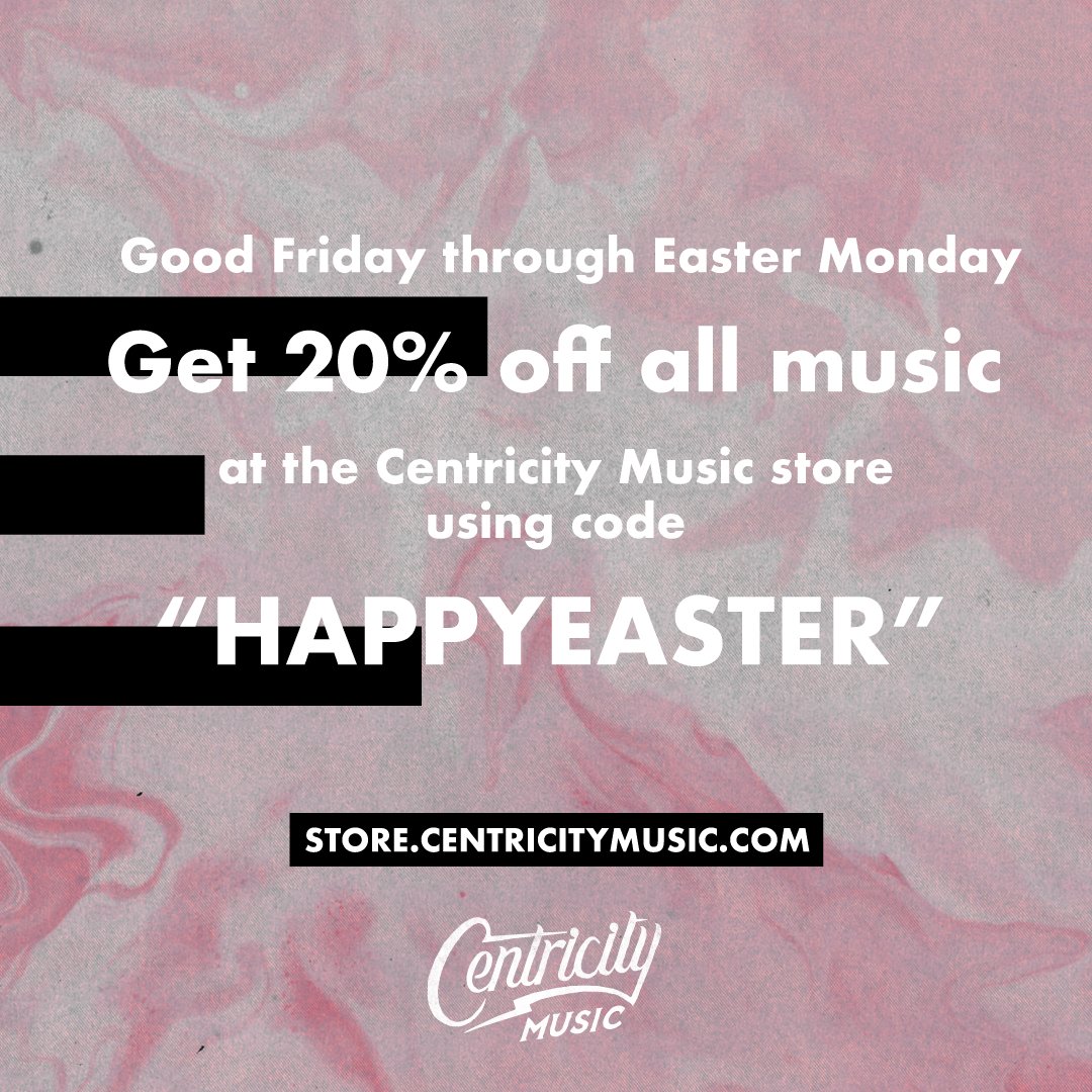 Use our code “HAPPYEASTER” to get 20% off all music at: store.centricitymusic.com - Offer ends 4/1 at 11:59 pm CDT 🎉