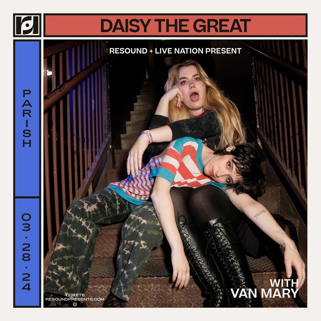 .@daisythegreat is coming to @parishatx tonight with Van Mary 🌼 tickets available at the link below. doors at 7, music at 8! seetickets.us/event/Daisy-Th…