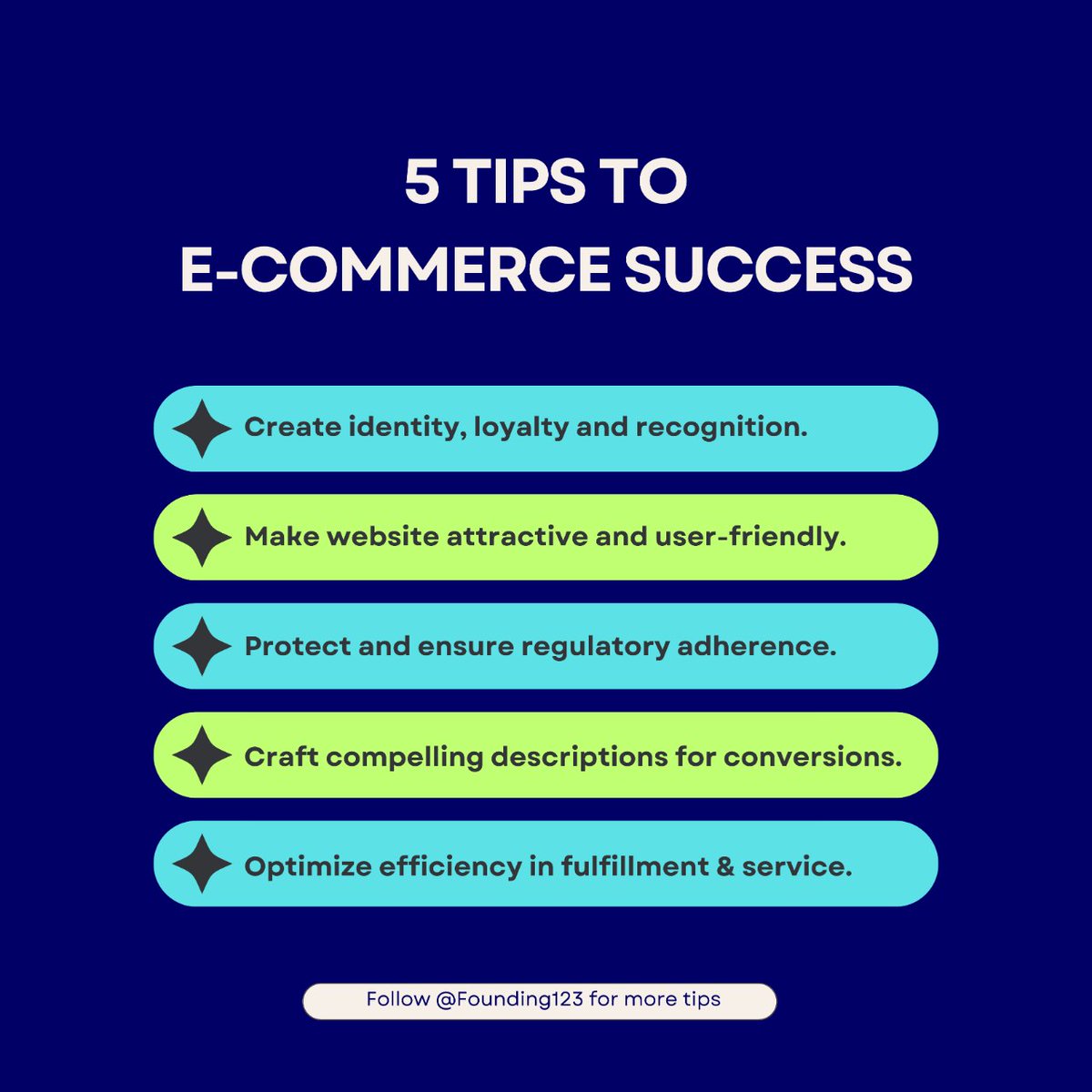 🛒 Elevate your e-commerce game with MFP12's 5 tips: Brand identity, user-friendly design, security, compelling descriptions, and efficient service.

#EcommerceSuccess #WebsiteDesign #OperationalEfficiency #MFP #BeAFounder