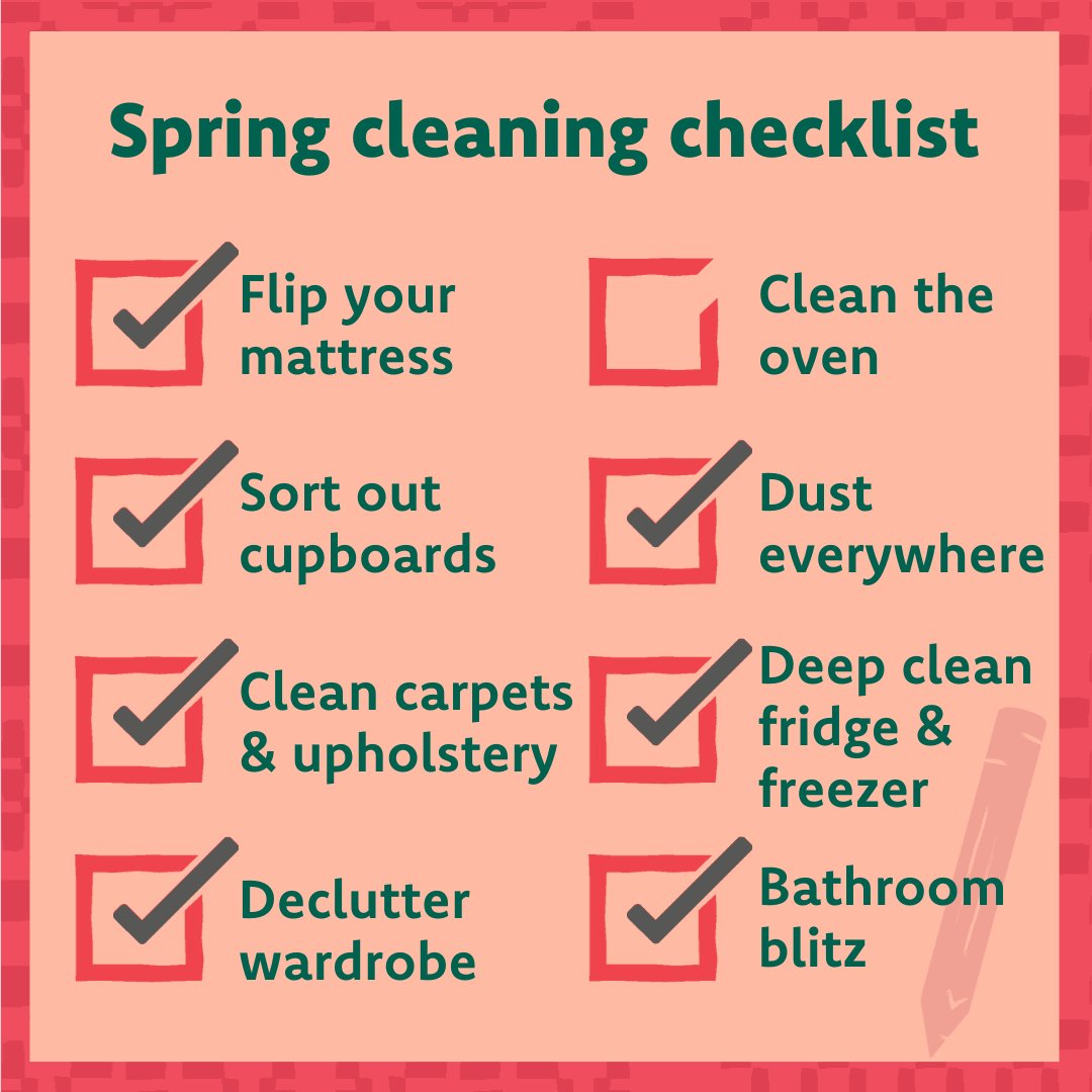 It's Spring cleaning time! ✨ Now that longer, brighter days are here, it's the perfect time to show your home some love. 🧽🧺 And making a checklist can help you to keep on track. We've pulled one together to give you a head start - happy cleaning! 🌷🧼