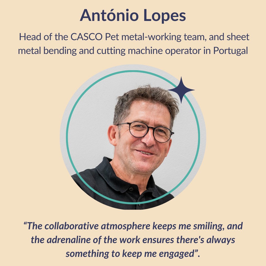 In our 'Meet the Team' series, we introduce the people who contribute to CASCO Pet's success. This week, meet António, our Head of the CASCO Pet metal-working team, that has been with us since the beginning and is our longest serving member of the team. ow.ly/rYWP50R43Zi
