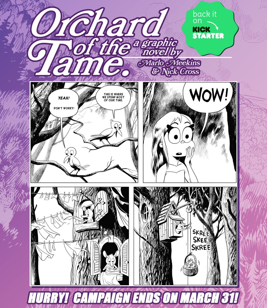 Time is running short to get your pledges in for ORCHARD OF THE TAME! Grab this fabulous graphic novel while you can! Link in bio. . #orchardofthetame #nickcross #marlomeekins #graphicnovel #smallpress #smallpressbooks #novels #graphicnovels #indybooks #fairytale #fantasy