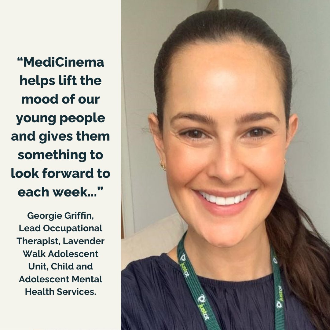 To read more from Georgie about how #MediCinema supports the young people at Lavender Walk Adolescent Unit, visit medicinema.org.uk/impact 💙