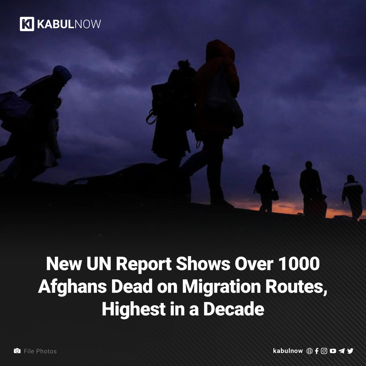 A recent UN report reveals that over 1000 people from Afghanistan lost their lives on migration routes in 2023, indicating the largest death toll among Afghan nationals recorded in the past decade. Read more here: kabulnow.com/?p=35149