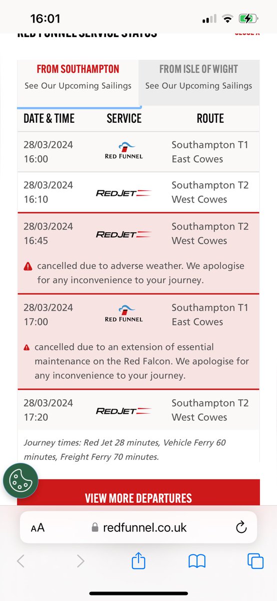 RedfunnelC's tweet image. 6.45 red jet cancelled, I’ll get the 5.00 car ferry….or maybe not. @RedFunnelFerry cancellations again! @Redfail @iwcponline @solentaction @IoWBobSeely