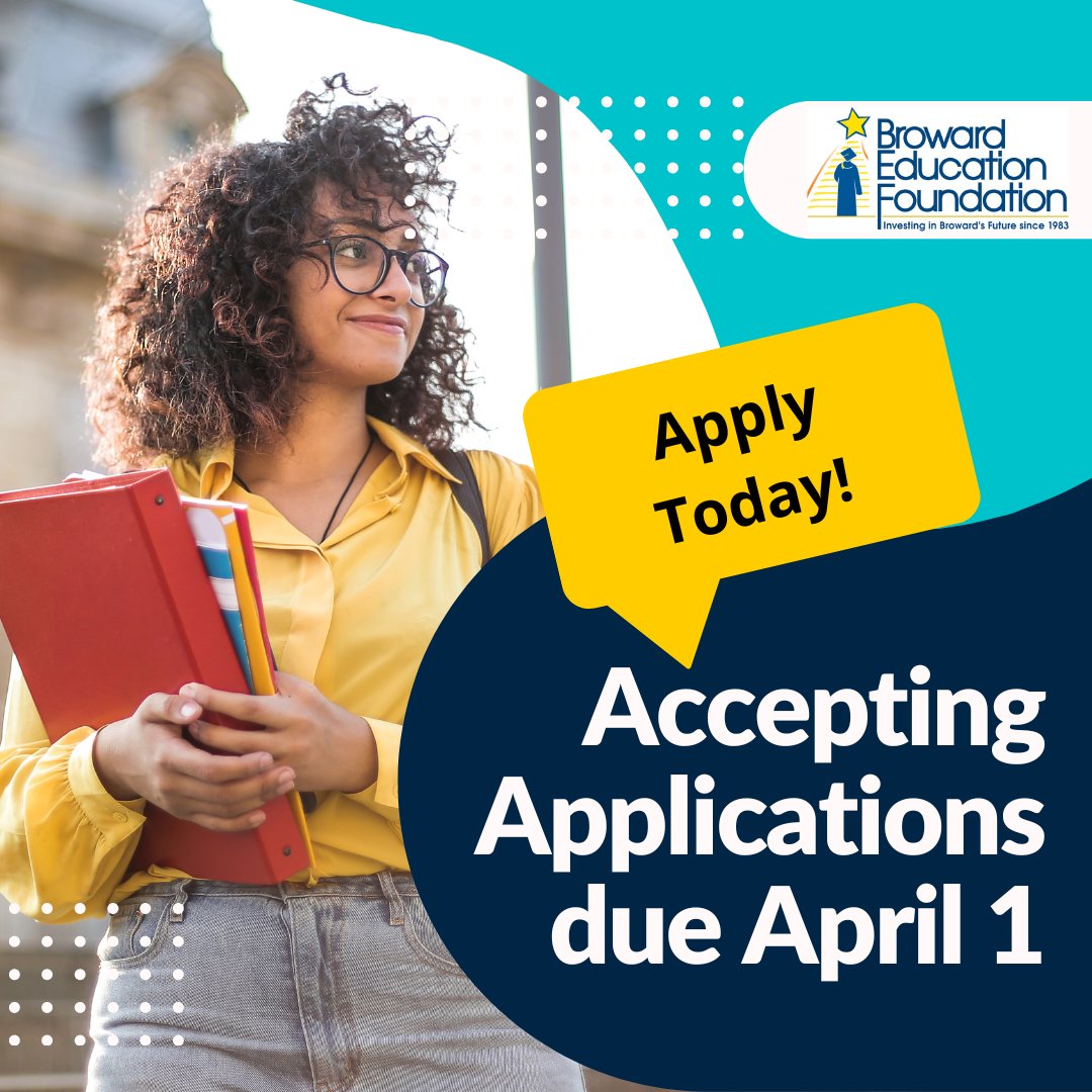 Broward County High School Seniors, unlock your future with a scholarship! Invest in your education and pave the way for endless opportunities. Visit browardedfoundation.org/apply and turn your dreams into reality with a countless number of scholarships available until April 1.