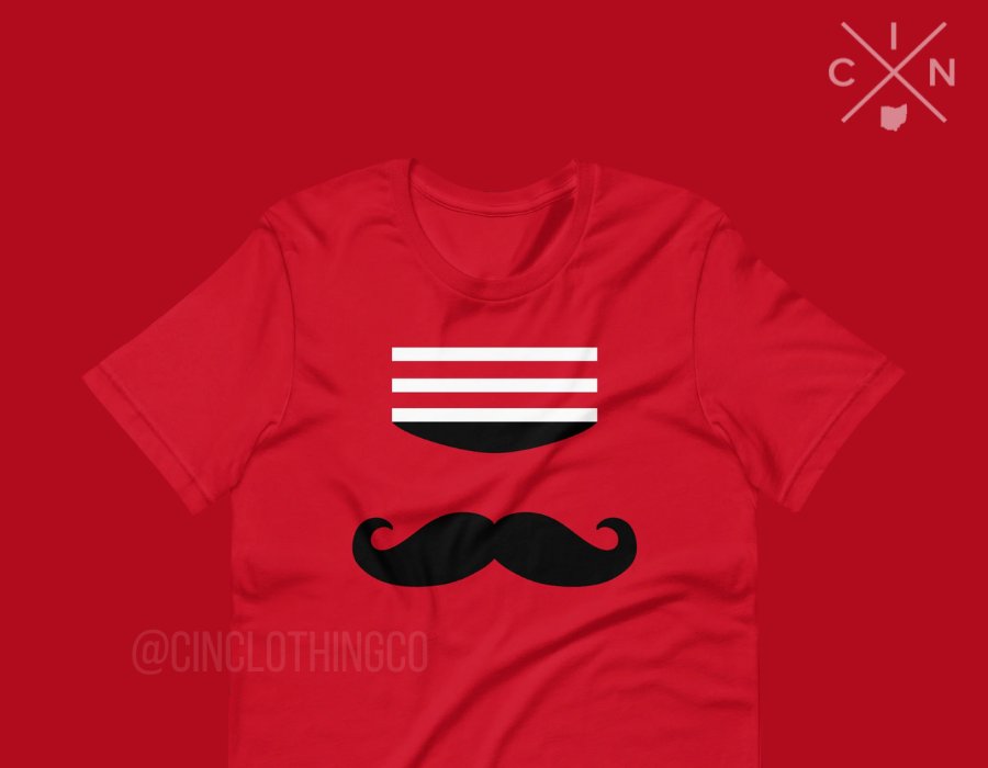 CINClothingCo's tweet photo. Who wants a mustache ride? #Reds #OpeningDay https://t.co/GJtNhfIaPx