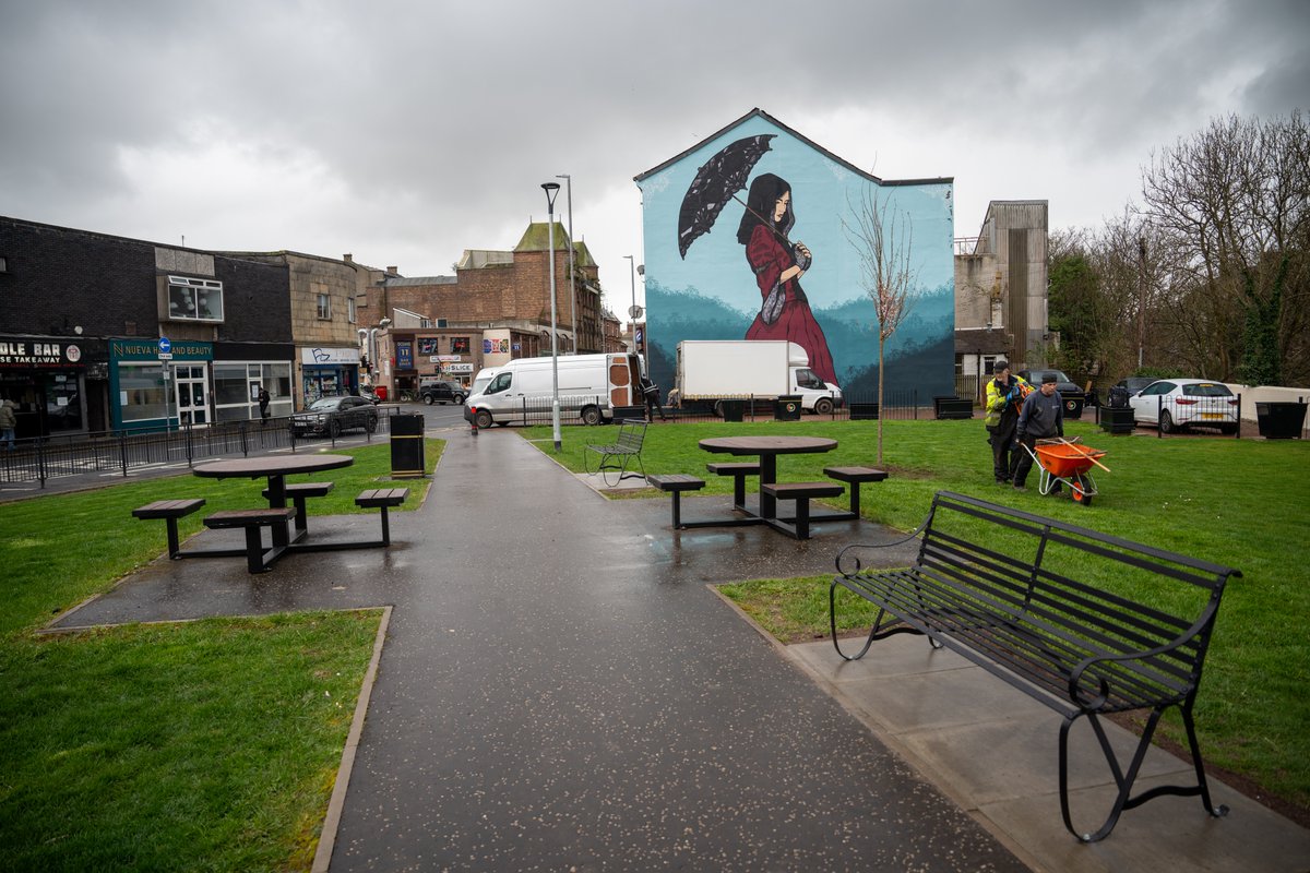 ❗ St Marnock Square Update❗ This week, we've installed two power points for events/market use, along with cherry trees, picnic tables, and benches. Stay tuned for more next week, including highlights of the Countess Mural interpretation board.