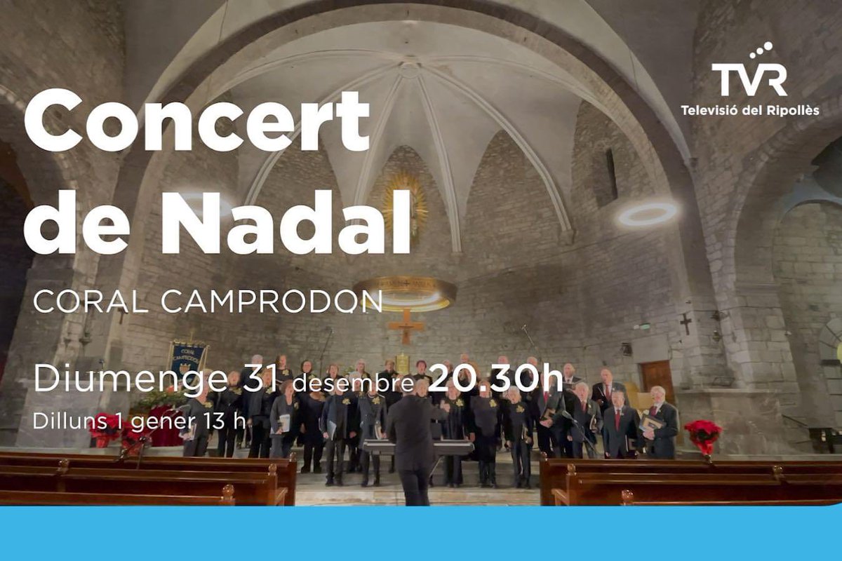 CorsClave's tweet photo. 🔴 Nominats als Premis Josep Anselm Clavé del #CantCoral a #Catalunya 2023. #SomCorsClavé @MoviCoralCat 

📺 📻 🗞️Categoria Comunicació

Concert de Nadal de la Televisió del Ripollès. @CorisaMediaGrup Coral Camprodon. 

🔗 https://t.co/NFVGchdjPx https://t.co/RDHZUyoNip
