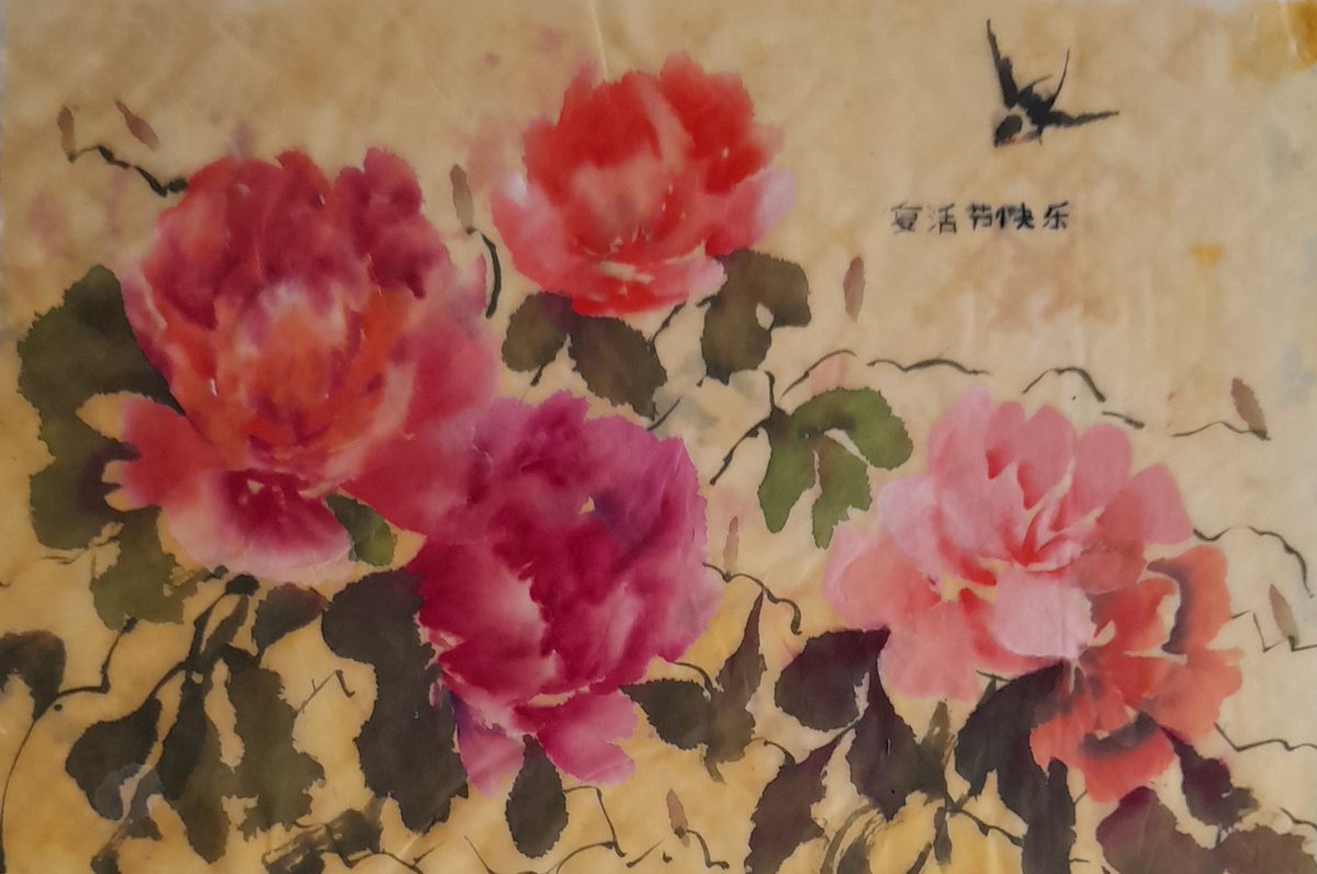 I've been practising my traditional Chinese brushwork today. Have a great Easter everyone. #bird #Easter #GoodFriday #art #artwork #ArtLovers #Watercolour #Flowers #BeKind