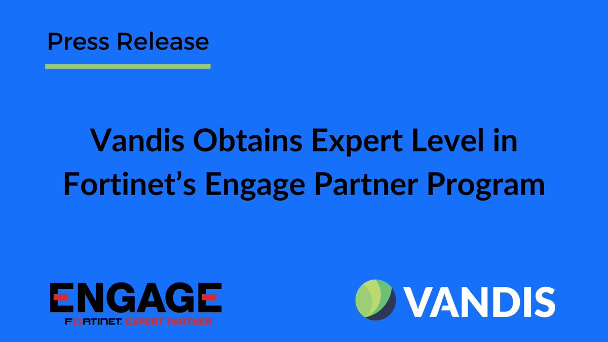 🎉 Big news! Vandis is Expert-level partner in Fortinet's Engage Partner Program! 🌟 This shows our commitment to improving networks with advanced Fortinet Security Fabric knowledge. 💪🏼🔒 hubs.ly/Q02r3qwB0 #FortinetEngagePartnerProgram #CyberSecurity #NetworkSecurity 🚀🔐
