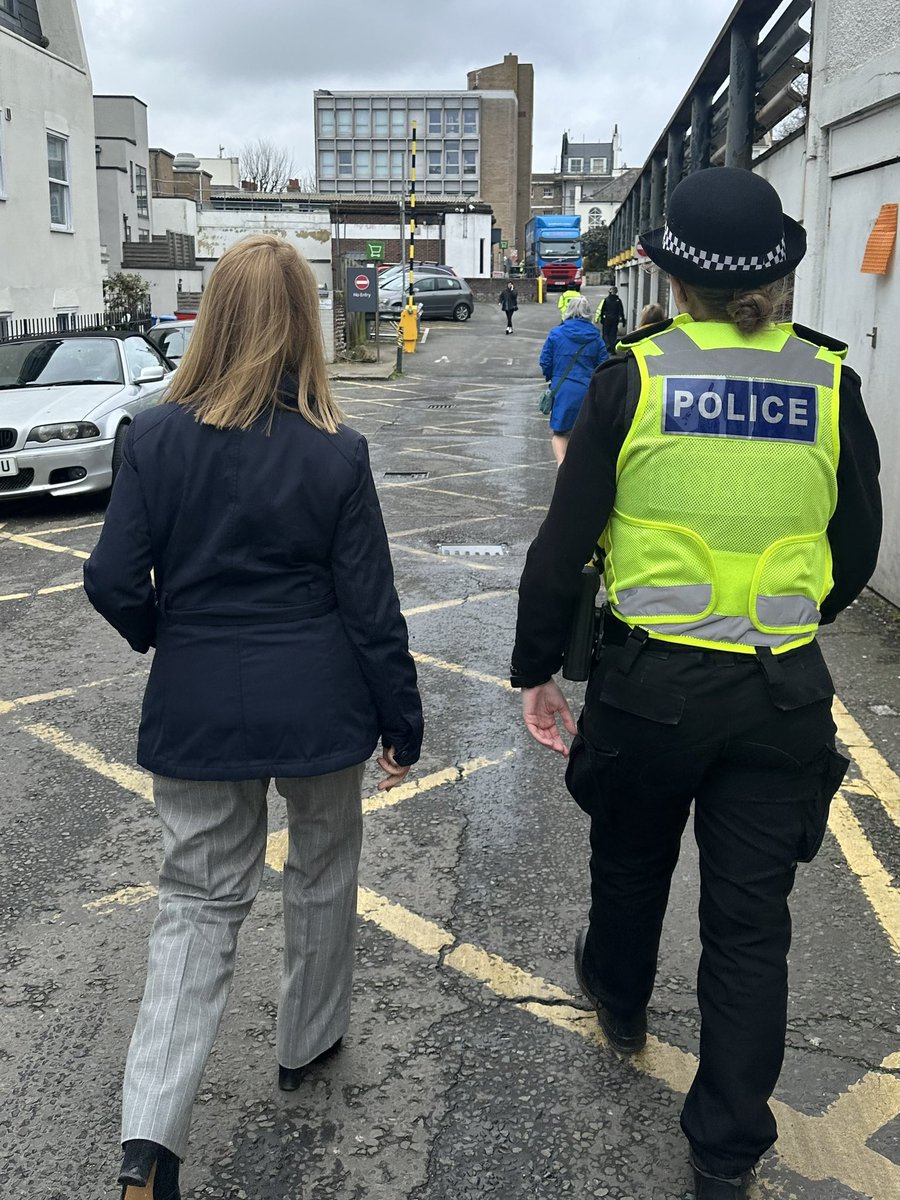 Out on patrol in Brighton today meeting businesses and shopworkers. Looking at how @sussex_police tackles shoplifting when a lady called Nicky crossed the road to thank me publicly for all the work I’ve done to keep women & girls safe, especially from sexual abuse #GreatFeeling