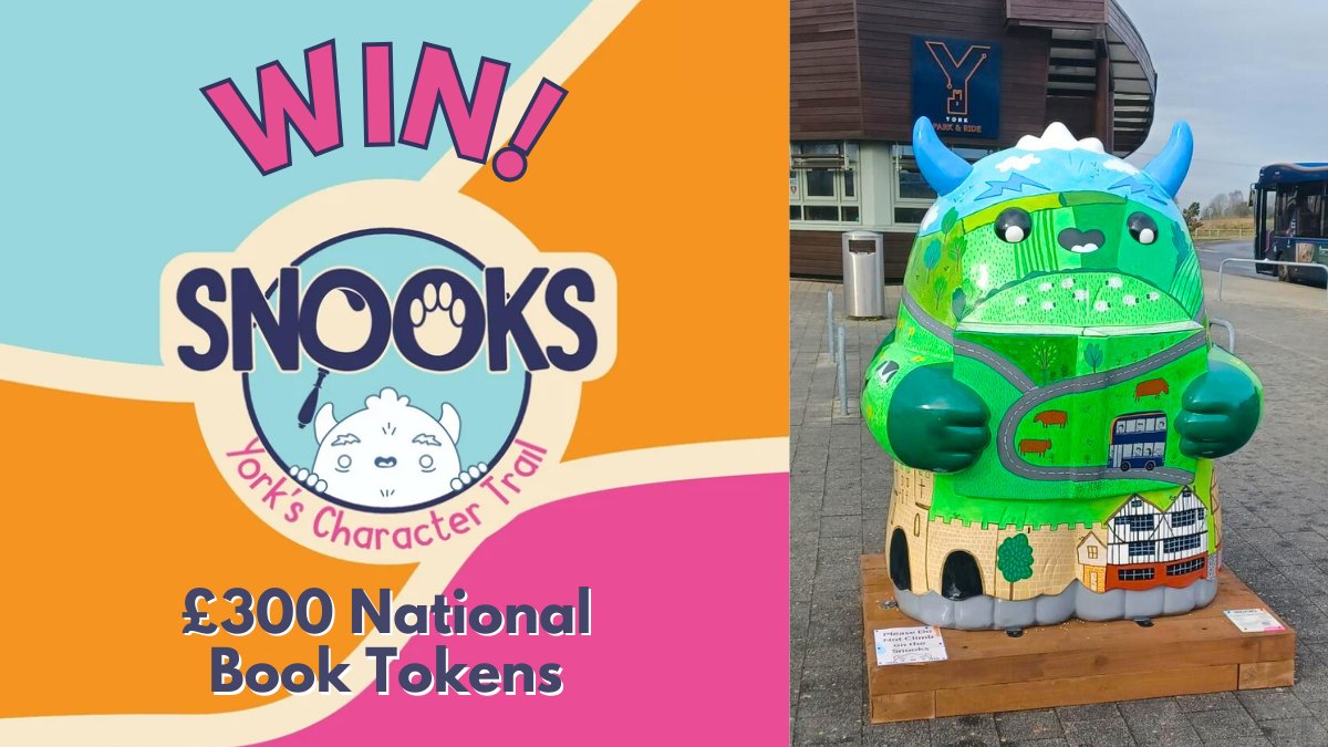 COMPETITION TIME! 📖 To celebrate @VisitYork's Snooks with Books trail, we're giving away £300's of National Book Tokens 🎉 To enter, snap a selfie with our Snook at Poppleton Bar Park & Ride and upload it here - shorturl.at/ceqY6 T&C's apply. Ends 26th April.
