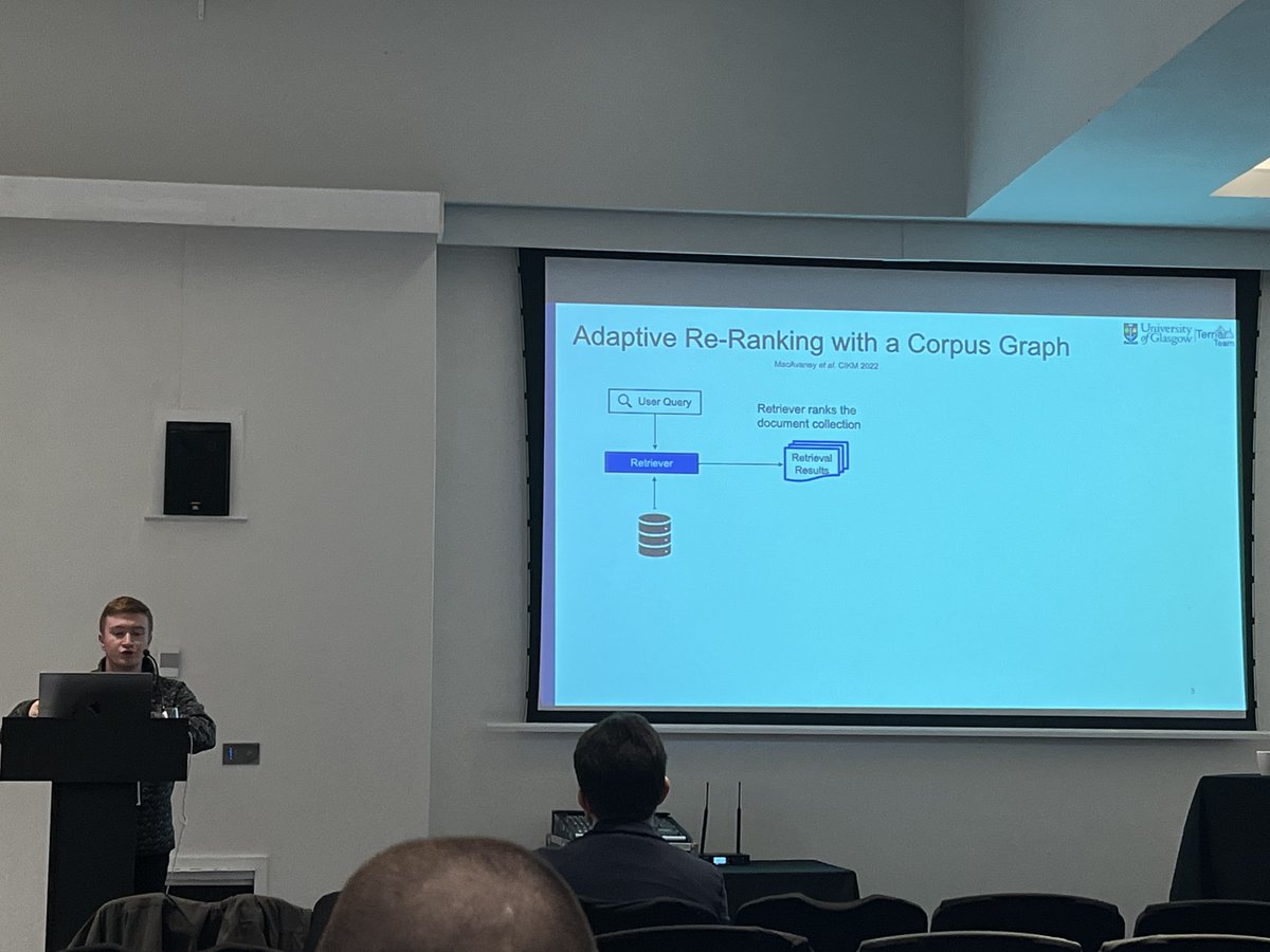 Our <a href="/keirworkshop/">KEIR</a> workshop is wrapping up! Excited to have <a href="/fraylingo/">Erlend Frayling</a> closing out with an innovative talk on leveraging query-document graphs for ad-hoc retrieval. #ECIR2024 #KEIR2024