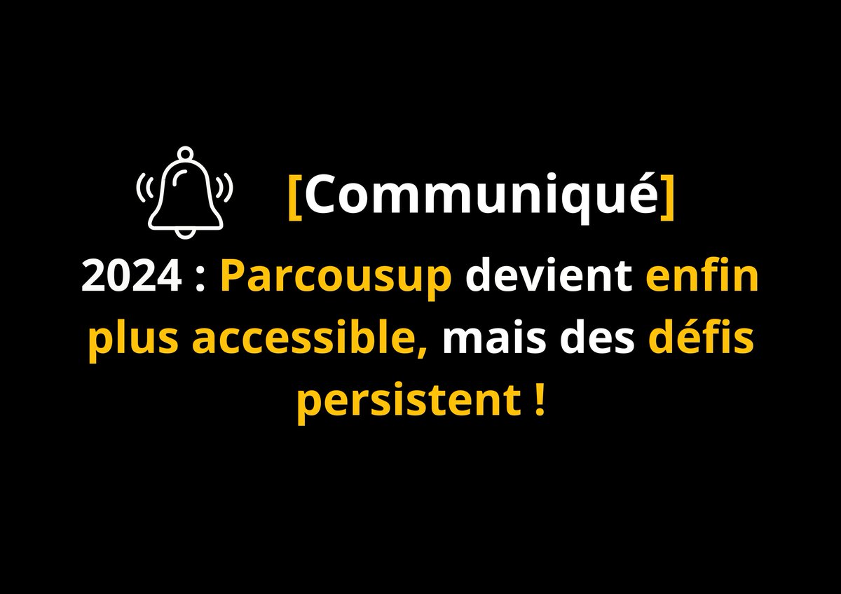 [Communiqué des @Aveugles_France ] 🔔Parcoursup progresse en accessibilité, mais des obstacles subsistent pour les sites des établissements vers lesquels sont dirigés les étudiants. Retrouvez notre communiqué : 👉tinyurl.com/4eeb6d49