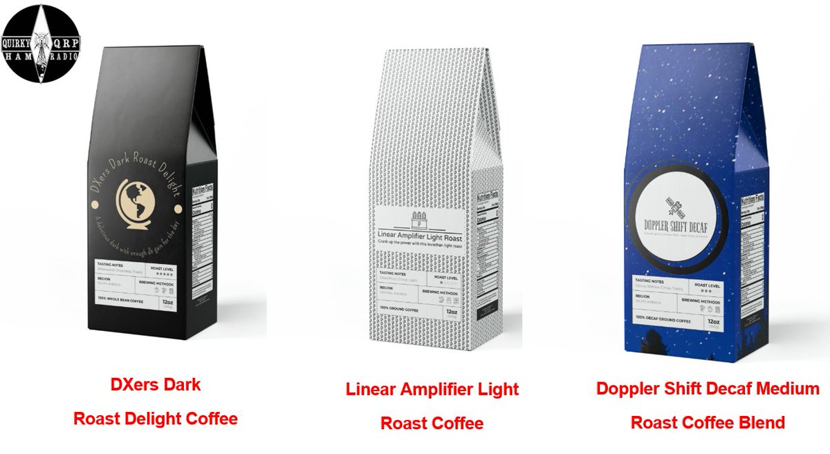 QuirkyQRP Ham Radios now has 3 different coffee products for us ham radio operators. It comes in a 12oz package and comes from South and Central America. 

Click here for more information 👇🏽

quirkyqrphamradio.printify.me/products