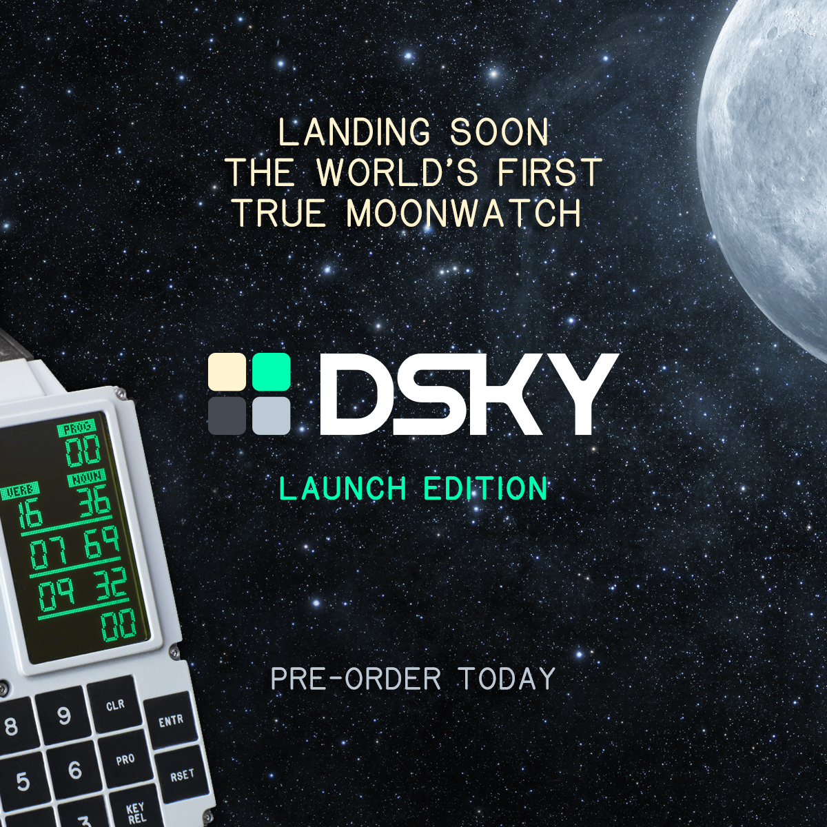 Apollo_DSKY's tweet photo. 🌕 Prepare to embark on an out-of-this-world journey with the DSKY Moonwatch by Apollo Instruments 🚀 Relive the iconic Apollo Space Program and experience the thrill the Apollo astronauts did. Secure your stunning watch today! #DSKYMoonwatch #ApolloInstruments #SpaceExploration https://t.co/yHdrt0lAOw