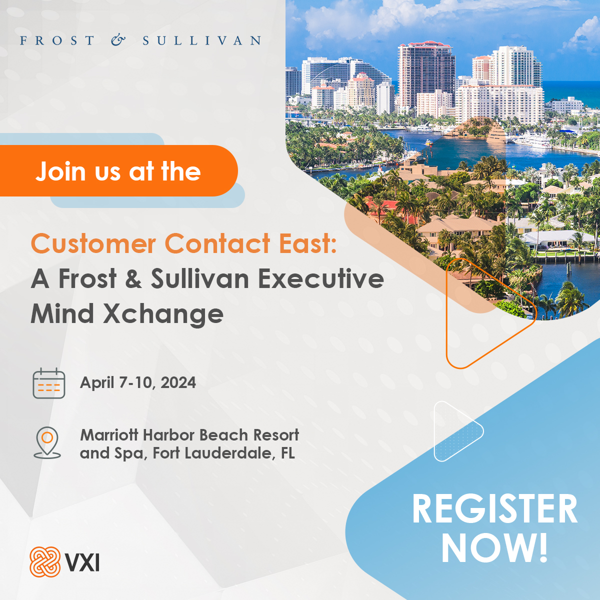 VXI Global Solutions (@vxiglobal) on Twitter photo Connect with us this April 7 – 10 in Fort Lauderdale, FL to explore the future of #customercare at the <a href="/FS_events/">Frost & Sullivan</a>' Customer Contact East. We can’t wait to see you! Register and learn more about the event here: frost.ly/9ho #FrostCC #CX #VXIGlobalSolutions Connect with us this April 7 – 10 in Fort Lauderdale, FL to explore the future of #customercare at the <a href="/FS_events/">Frost & Sullivan</a>' Customer Contact East. We can’t wait to see you! Register and learn more about the event here: frost.ly/9ho #FrostCC #CX #VXIGlobalSolutions
