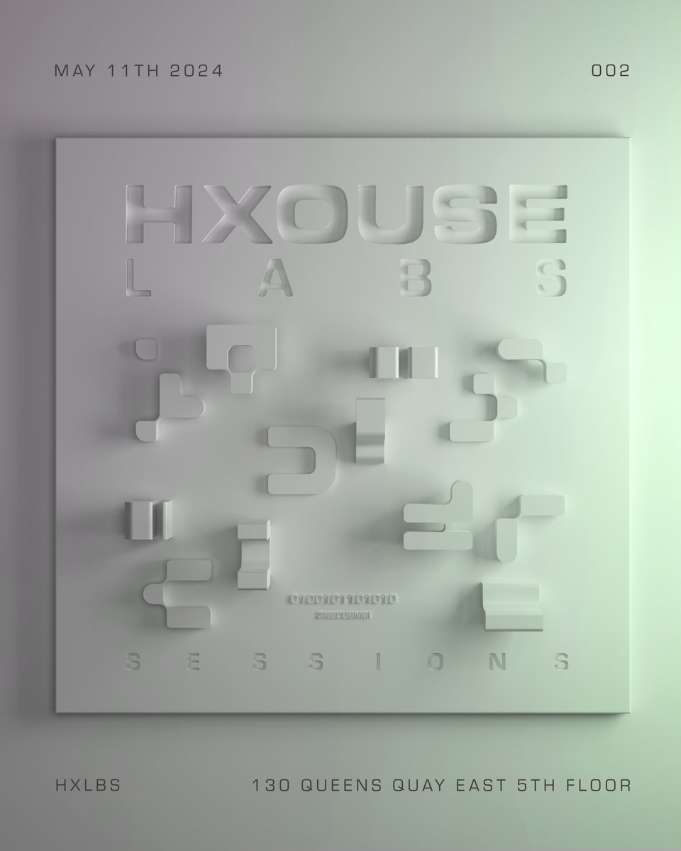 Join HXOUSE LABS SESSIONS - Augmented Empathy on Saturday, May 11th 10AM-6PM to utilize hardware sensors, depth cameras, reactive interfaces connected to Touchdesigner to create interactive and immersive cross-sensory experiences. Link in bio to apply.